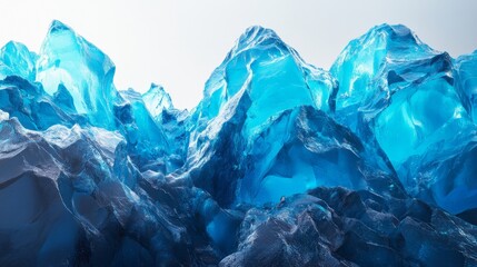 Examining the profile of serrated frozen peaks in a wintry polar landscape