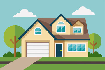 vector illustration of a house with a roof