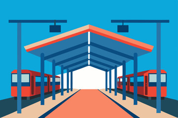 Naklejka premium red and white building