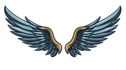 Obraz premium Vintage Cartoon Wing Symbol Vector Illustration for Retro Design Projects