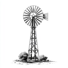 In rural settings, the sunset casts a captivating silhouette of a windmill set against a vast and expansive landscape