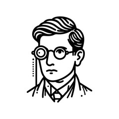 Man wearing glasses and headphones in a fashionable vector illustration