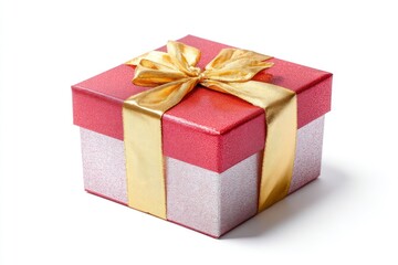 Obraz premium Gift Box with Red and Gold Ribbon