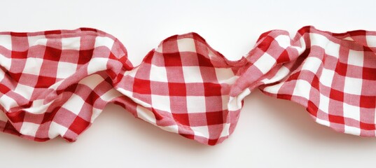 Red and white checkered fabric draped (2)