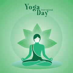 International yoga day web banner illustration. Background, banner