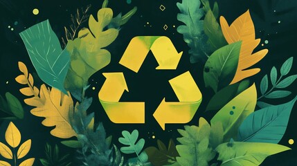 Illustration promoting eco-friendly practices and sustainable lifestyle choices