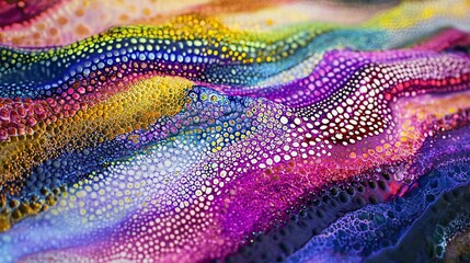 Abstract Macro Photography of Colorful Bubbles Forming Waves Pattern