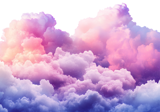 A pink and purple cloud, transparent background
