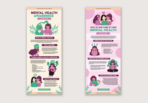 Green And Purple Mental Health Awareness Infographic