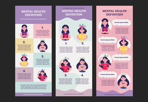 Pink And Purple Mental Health Education Infographic