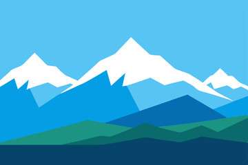 Naklejka premium mountain landscape vector illustration
