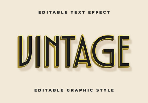 Yellow And Black 3D Art Deco Text Effect