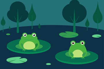frog in the pond