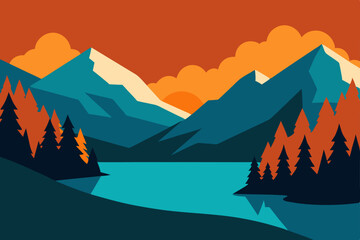 sunset over the mountains