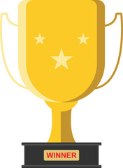 Gold Trophy Symbolizes Victory for First Place in a Competition or Event