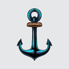 Ship anchor isolated cartoon illustration with light background