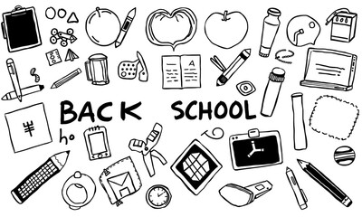 collection of school supplies and items, including pencils, notebooks, and apple, symbolizing back to school theme. illustration conveys sense of excitement and readiness for learning