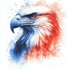 Majestic eagle portrait with vibrant colors representing freedom and strength