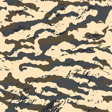 Vector seamless camo tiger stripe army fatigue pattern design	
