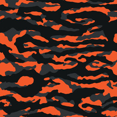 Vector seamless camo tiger stripe army fatigue pattern design	
