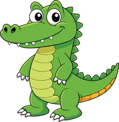 Cute Baby Alligator Character Design – Fun Educational Animal Clipart for Children’s Books and Decor