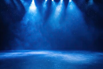 Blue stage lights and fog