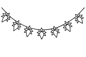 Classic Festive Garland Outline