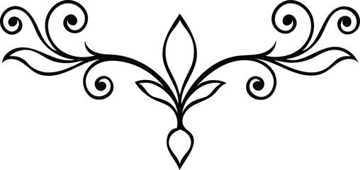 baroque swirl divider with triple acanthus spirals ornament