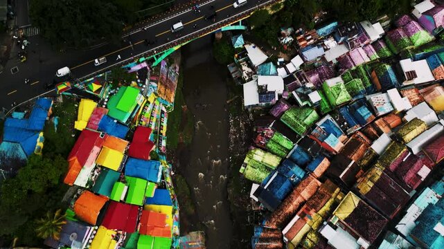 Kampung Tridi, famous colorful village in Malang, Indonesia