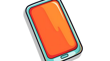 Colorful cartoon sticker of a mobile phone with funny expression for digital design projects