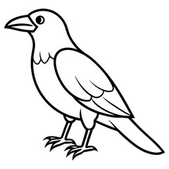 Elegant One-Line Crow Vector Drawing