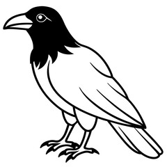 Elegant One-Line Crow Vector Drawing
