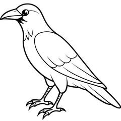Obraz premium Elegant One-Line Crow Vector Drawing