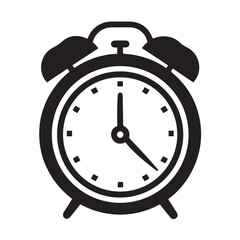 Alarm clock silhouette icon bold line vector illustration