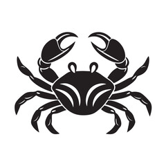 Crab side view logo black and white vector illustration