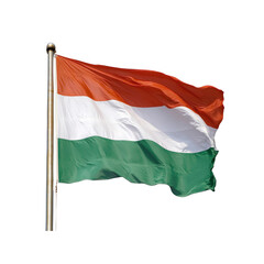 Hungarian Flag Waving in the Wind - Isolated on Transparent Background