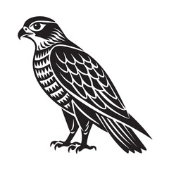 Hawk bird silhouette bold outline vector icon black and white