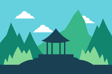 vector illustration of a mountain landscape