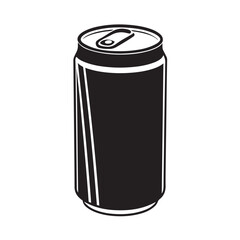 Soda can icon bold outline black and white vector illustration
