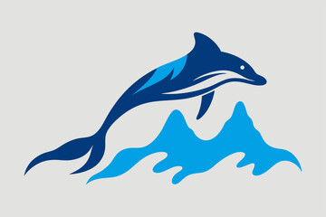 Obraz premium vector illustration of a wolf and shark