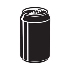 Opened soda can bold line icon vector on white background