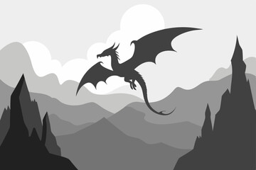 vector illustration of a silhouette of a mountain