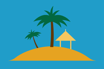Obraz premium tropical beach with palm trees