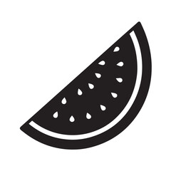 Watermelon slice icon black and white vector illustration minimal
