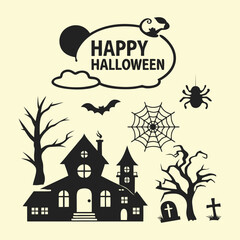 Happy Halloween Silhouette Vector Collection