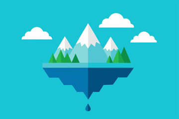 winter landscape with mountains