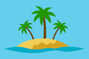 tropical island with palm trees