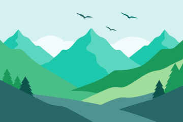 mountain landscape vector illustration