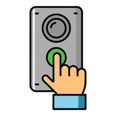 Simple Doorbell Graphic art vector Illustration design.