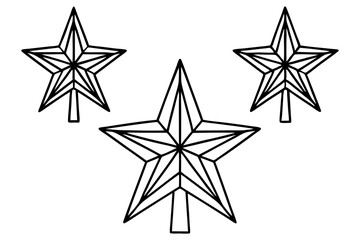 Obraz premium Festive Star Topper Line Art Design